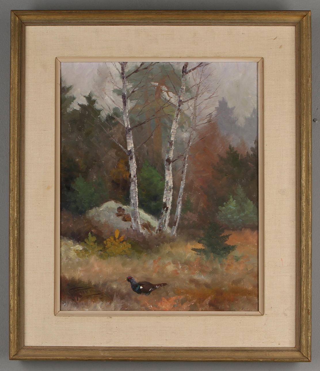 JOHANNES RAVN. Fågelmotiv, olja på duk, signerad.