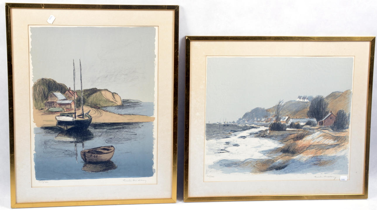 GUSTAV RUDBERG. Färglitografier, 2 st.