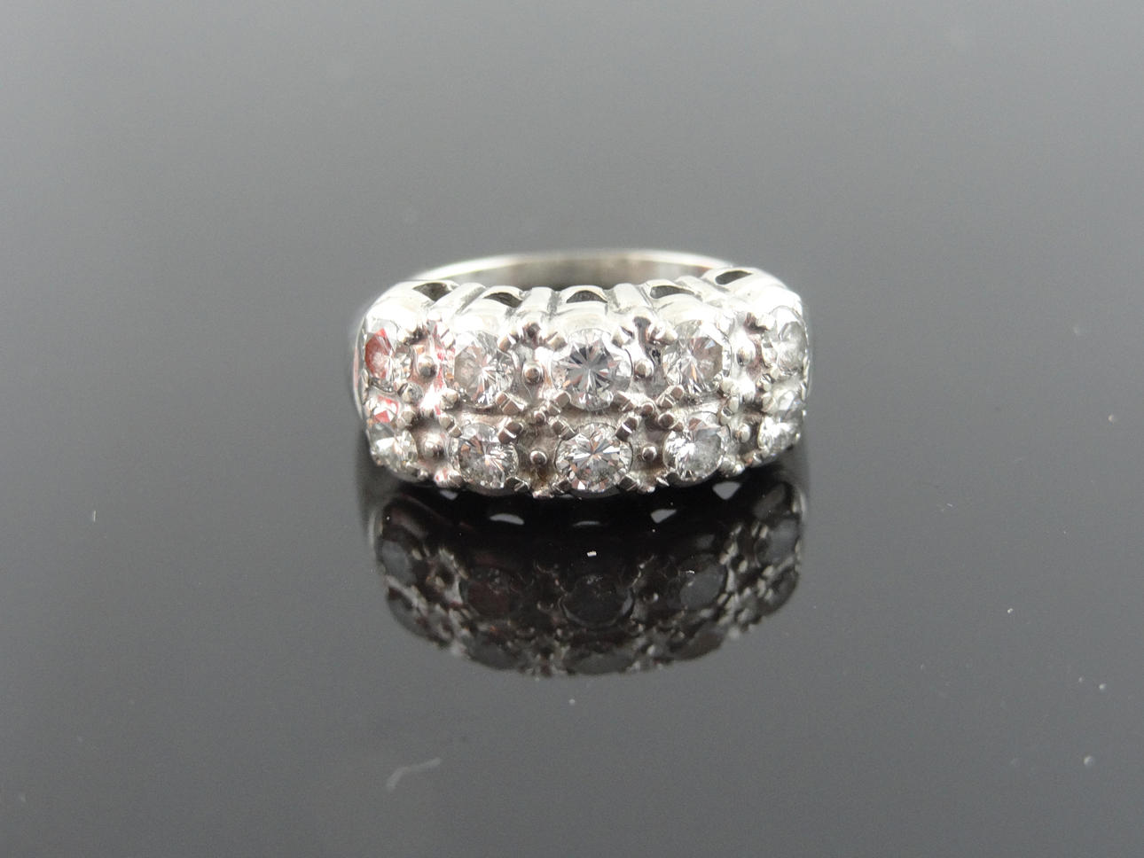 SDL. DIA. CERTIFIERAD, dubbel rad diamantring 1,00cts.