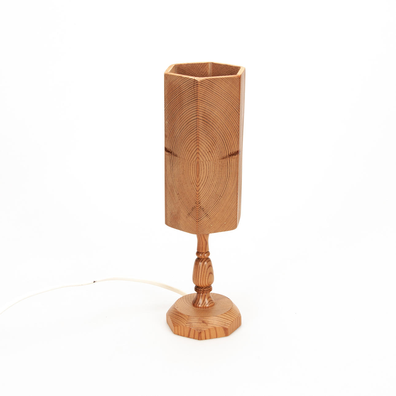LEIF WIKNER. Table lamp, pine, signed underneath.
