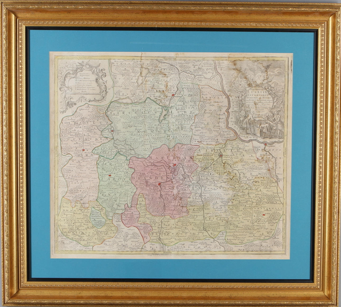 KARTA, Marchionatus Lusatiae inferiors Boheme olium Regno... Tobias Conrad Lotter.