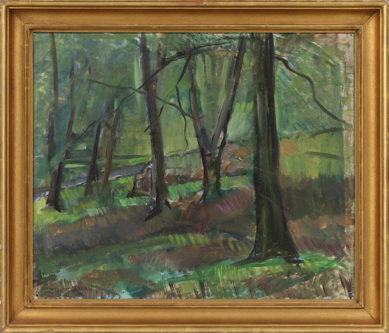 WILGOT OLSSON. Skog, olja på duk, sign.