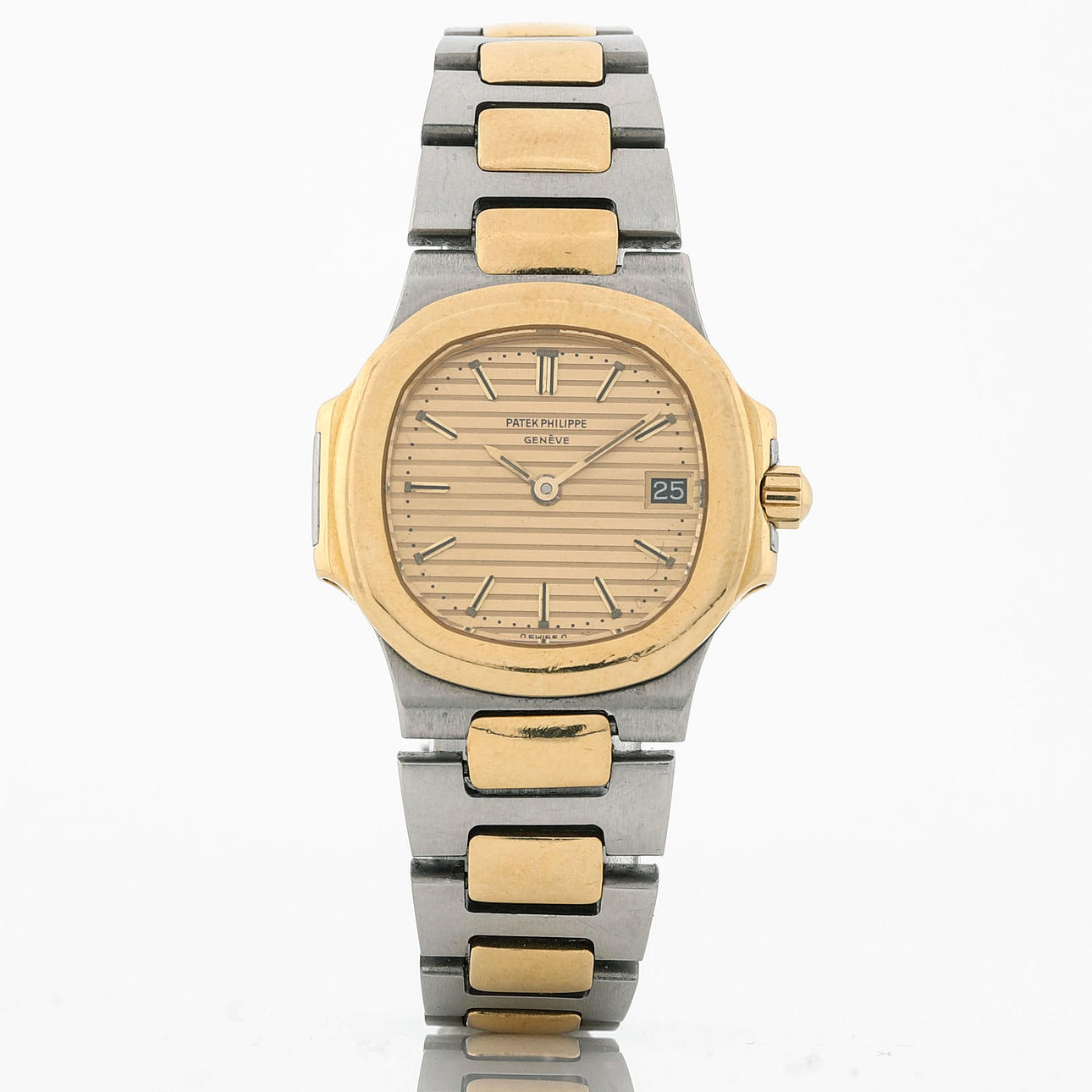 PATEK PHILIPPE NAUTILUS, guld/stål, quartz, datum, ca1986.