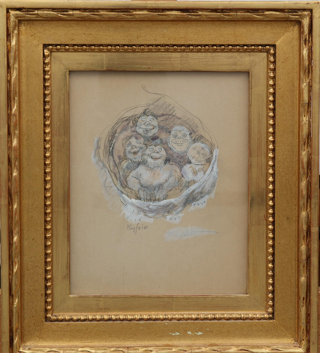 ROBERT HÖGFELDT. Mixed media, signed Högfeldt.