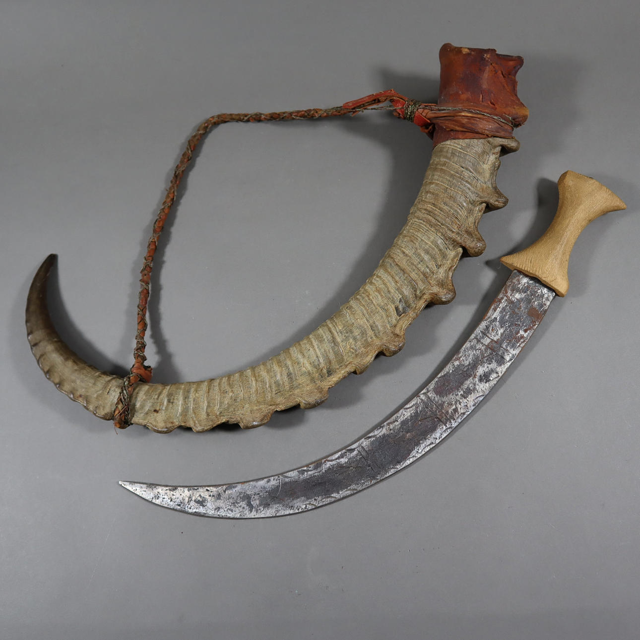 - CROOKED DAGGER with horn sheath - African.