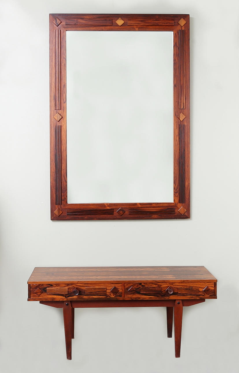 SPEGEL, samt bord, Palisander ,1960/70-tal.