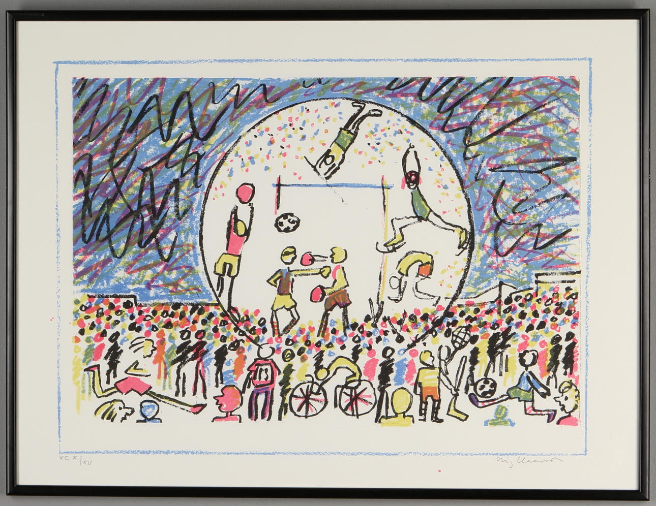 STIG CLAESSON (SLAS). Komposition, fäglioigrafi, signerad och numrerad, XCX/XV.