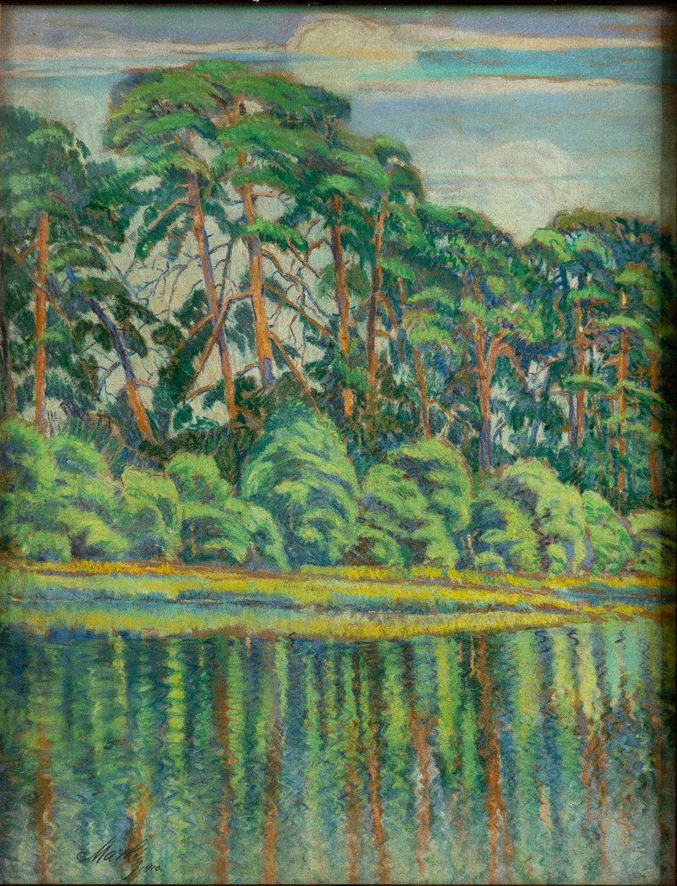 GOERG ALEXANDER MATHEY (1884-1968). Pastellteckning - Im Grunewald ...
