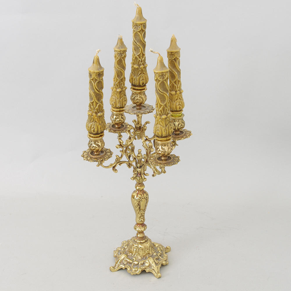 KANDELABER för 5 ljus, mässing.