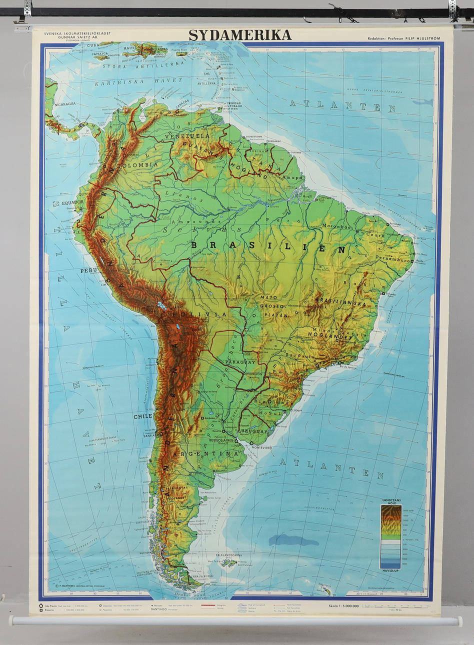 MAP, Sydamerika, Swedish School Material Publishing, Gunnar Saietz AB.