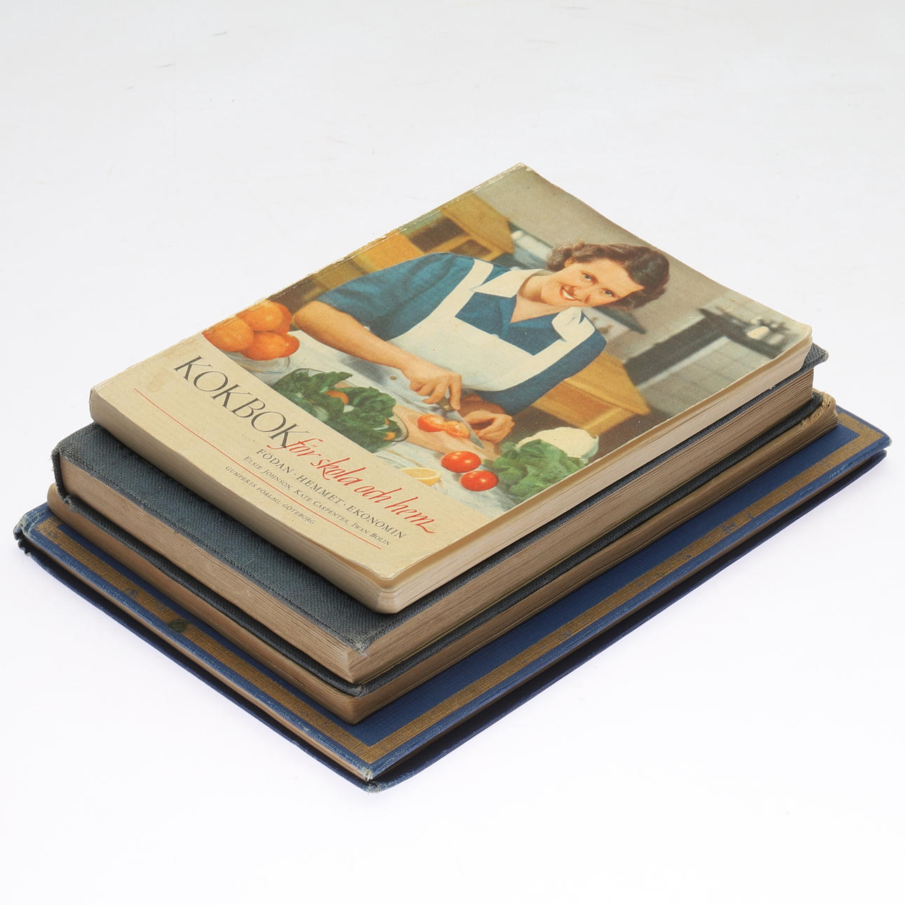 KOKBÖCKER, 4 stycken, bla "Hemmets kokbok", 1900-tal.