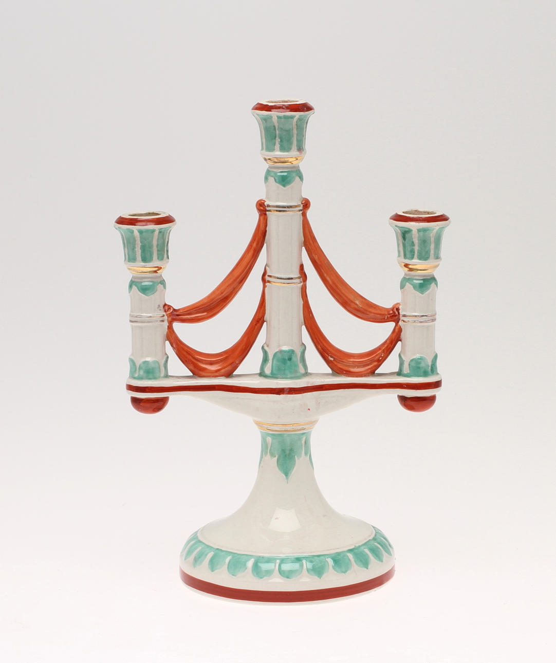 KANDELABER, flintgods, Rörstrand. 1900-talets början.