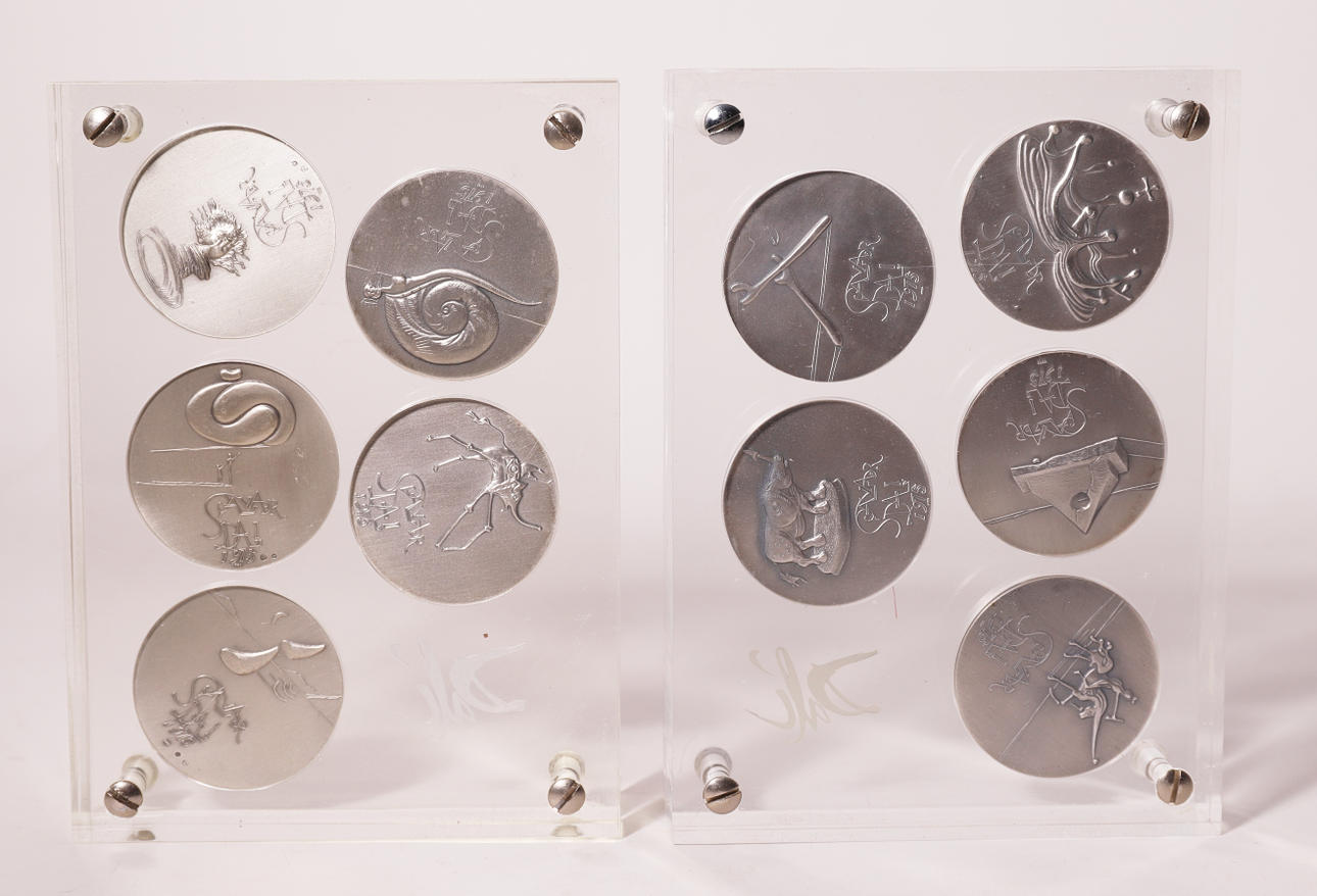 SALVADOR DALI. "THE 10 COMMANDMENTS" COLLECTION, SILVER MEDALS.
