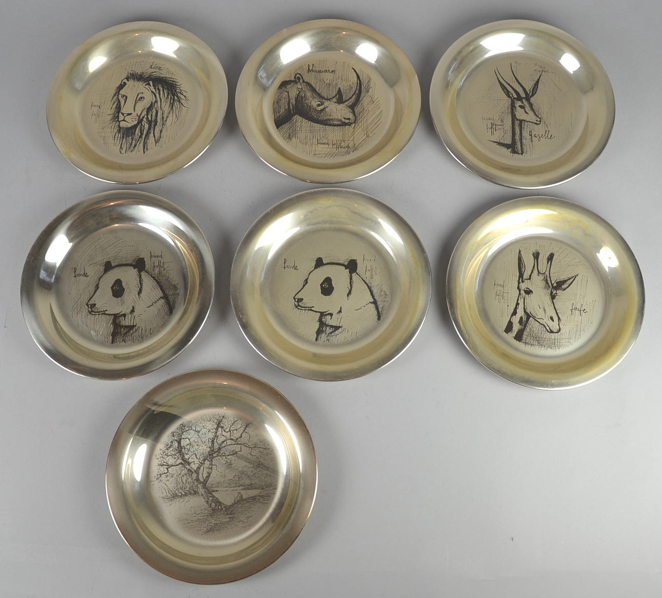 7 tallrikar sterling silver.