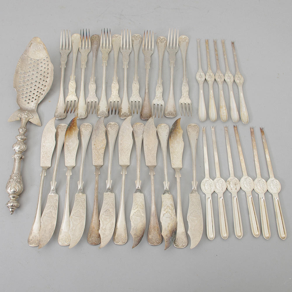 FISKBESTICK SAMT HUMMERGAFFLAR, nysilver.