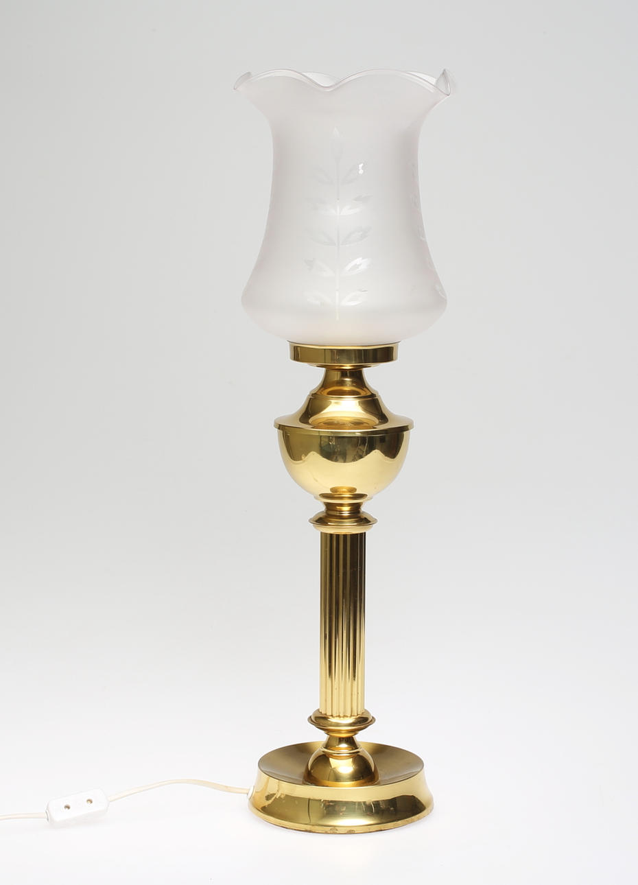 BORDSLAMPA, mässing, 1900-tal.