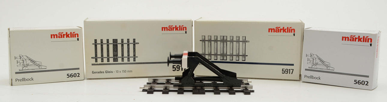 Märklin. H1. 5917, 5602. Spor og stopklodser.