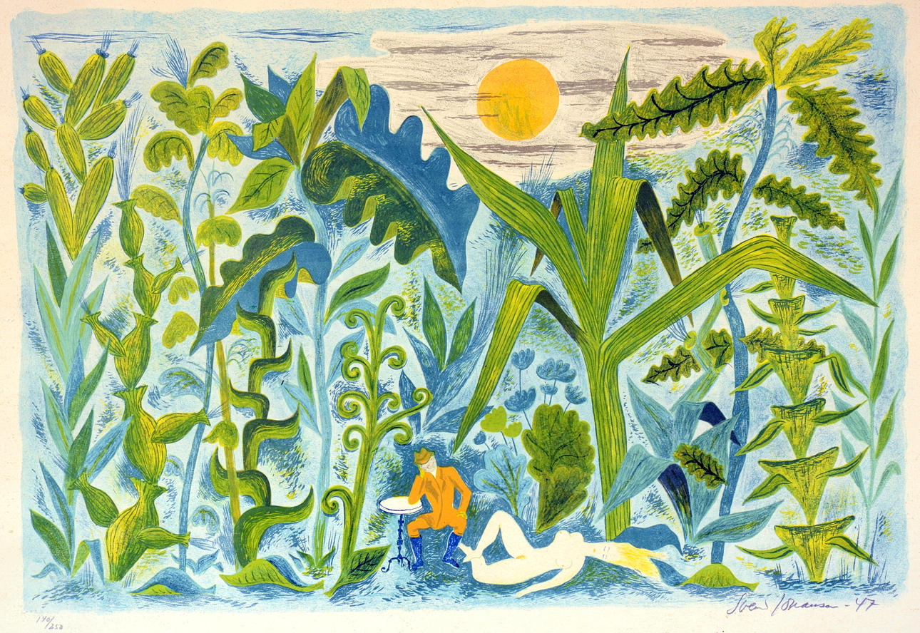 SVEND JOHANSEN. Färglitografi.