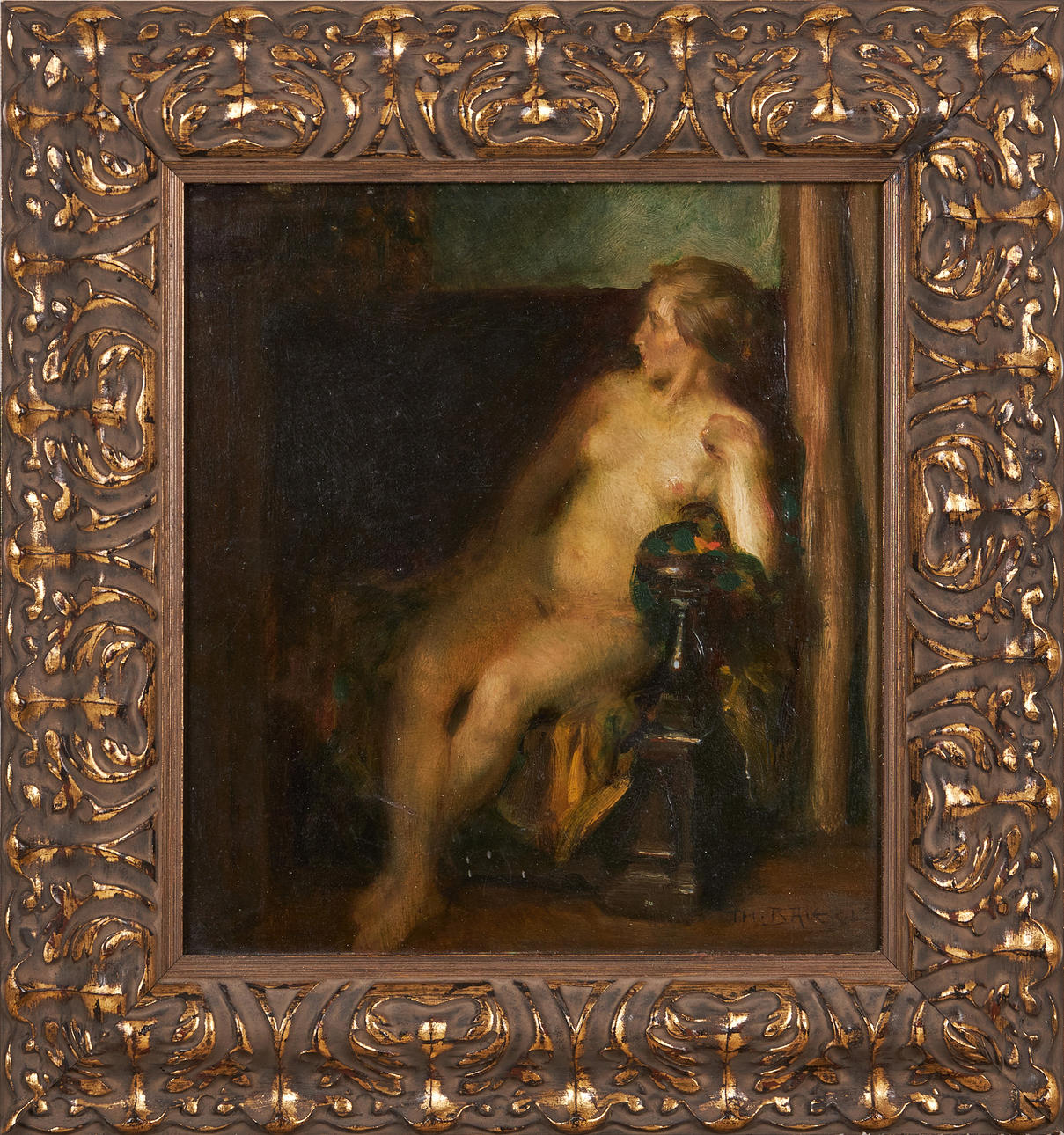 THEODOR BAIERL (Deutschland 1881-1932): Sitzendes Modell, signiert Th. Bayern.