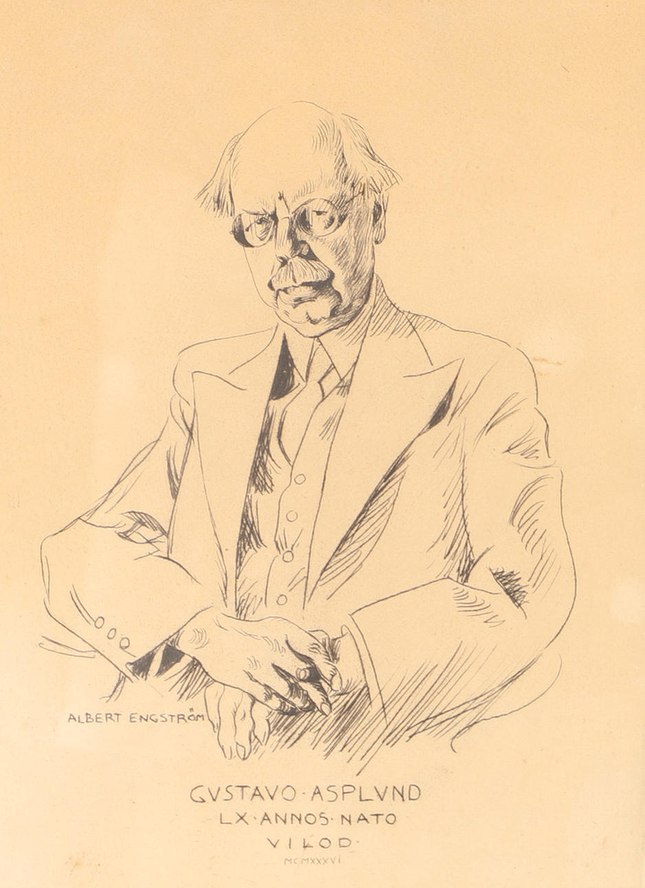ALBERT ENGSTRÖM. "Gustaf Asplund", etching, signed in the print.