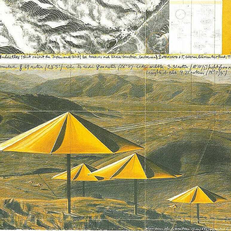 CHRISTO. THE UMBRELLAS, Kunstdruck.