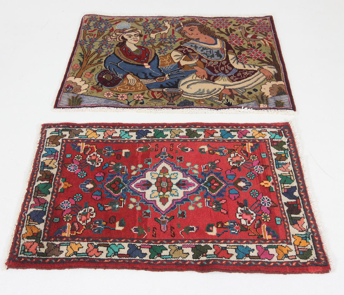 ORIENTALISKA MATTOR, 2 st, Hamedan och Kashmar, 100 x 65 cm.