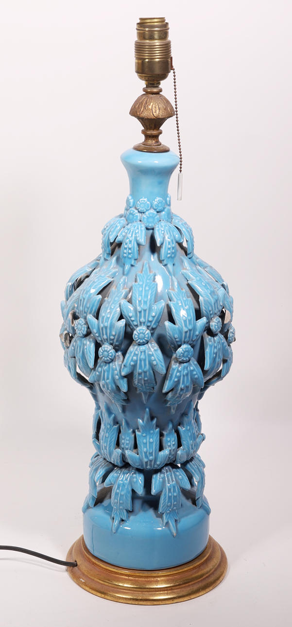 GREAT TABLE LAMP. PEANIS POTTERY.