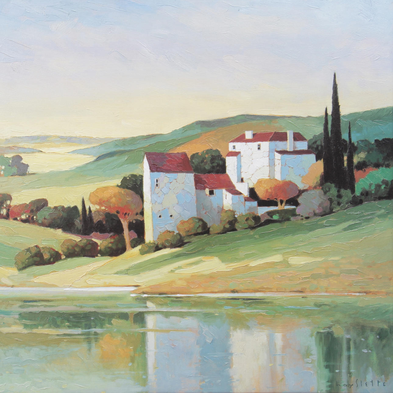 MAX HAYSLETTE. Olja på duk, signerad, samtida.