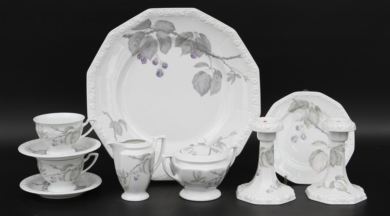 KAFFESERVIS, 28 st, porslin, "Maria Björnbär", Rosethal.