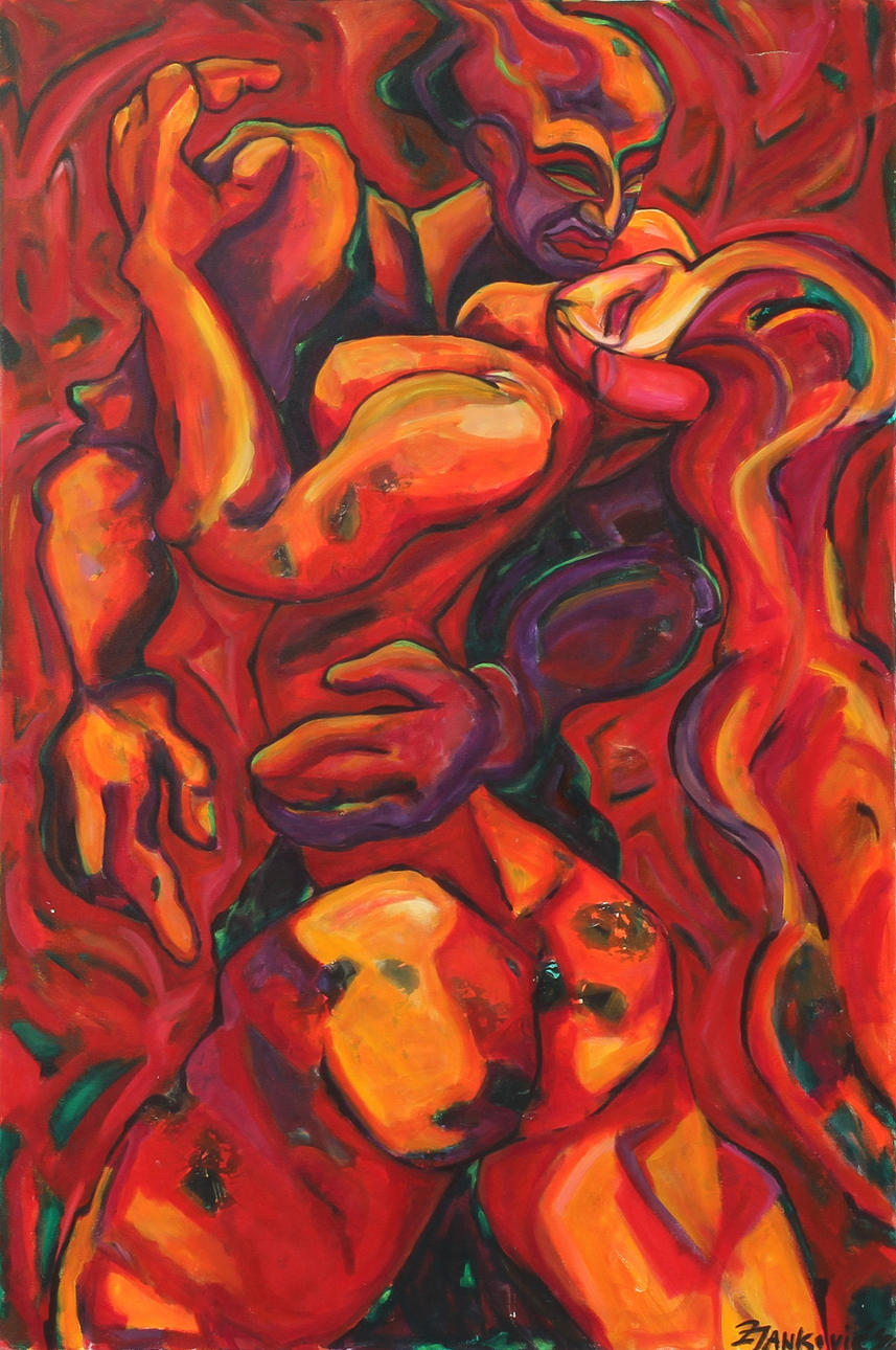 Z.JANKOVIC. Figurkomposition, signo dat -95.