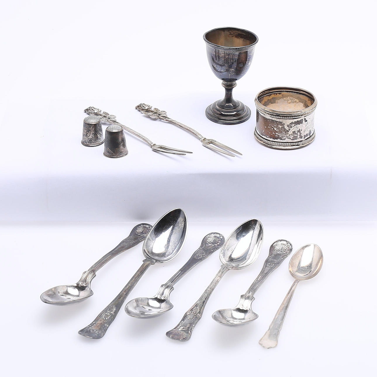 SILVER OBJECTS, 12 pcs, weight 188 grams.