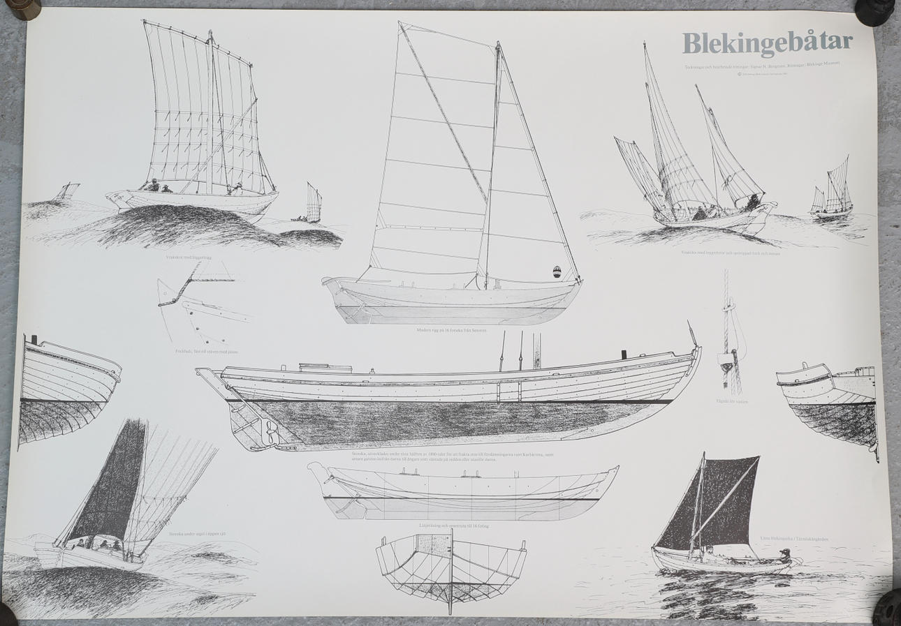 SIGNAR N. BENGTSON. tryck, "Blekingebåtar", Sölvesborg Boktryckeri.