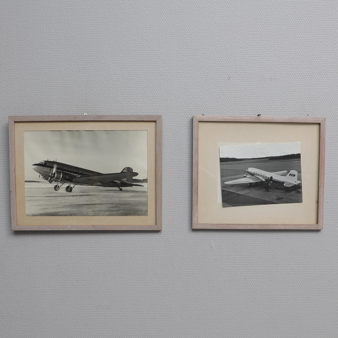 PHOTOGRAPHS, 2 pcs. framed, aircraft.