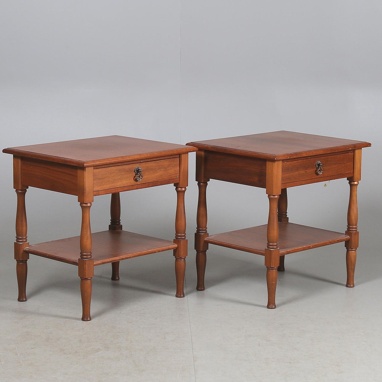 BED TABLE, a pair, hardwood, 20th century.