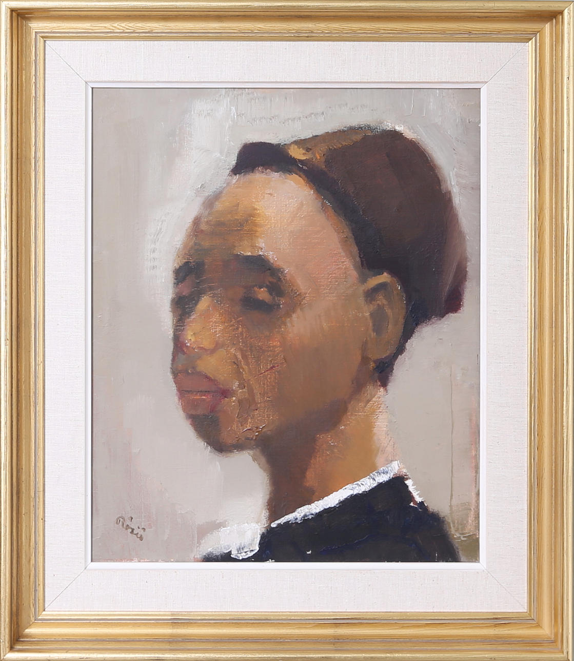 HILDING RÖSIÖ. Tavla, olja på duk, signerad, "Kvinna från västafrika".