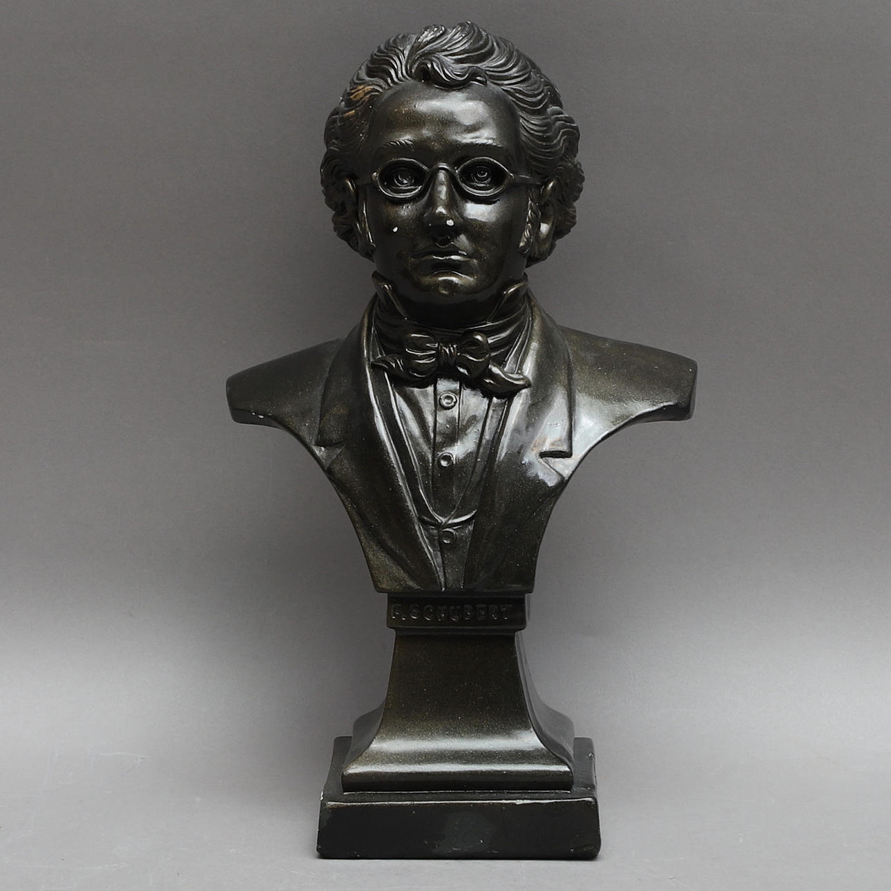 BUST, Franz Schubert, bronzed plaster.
