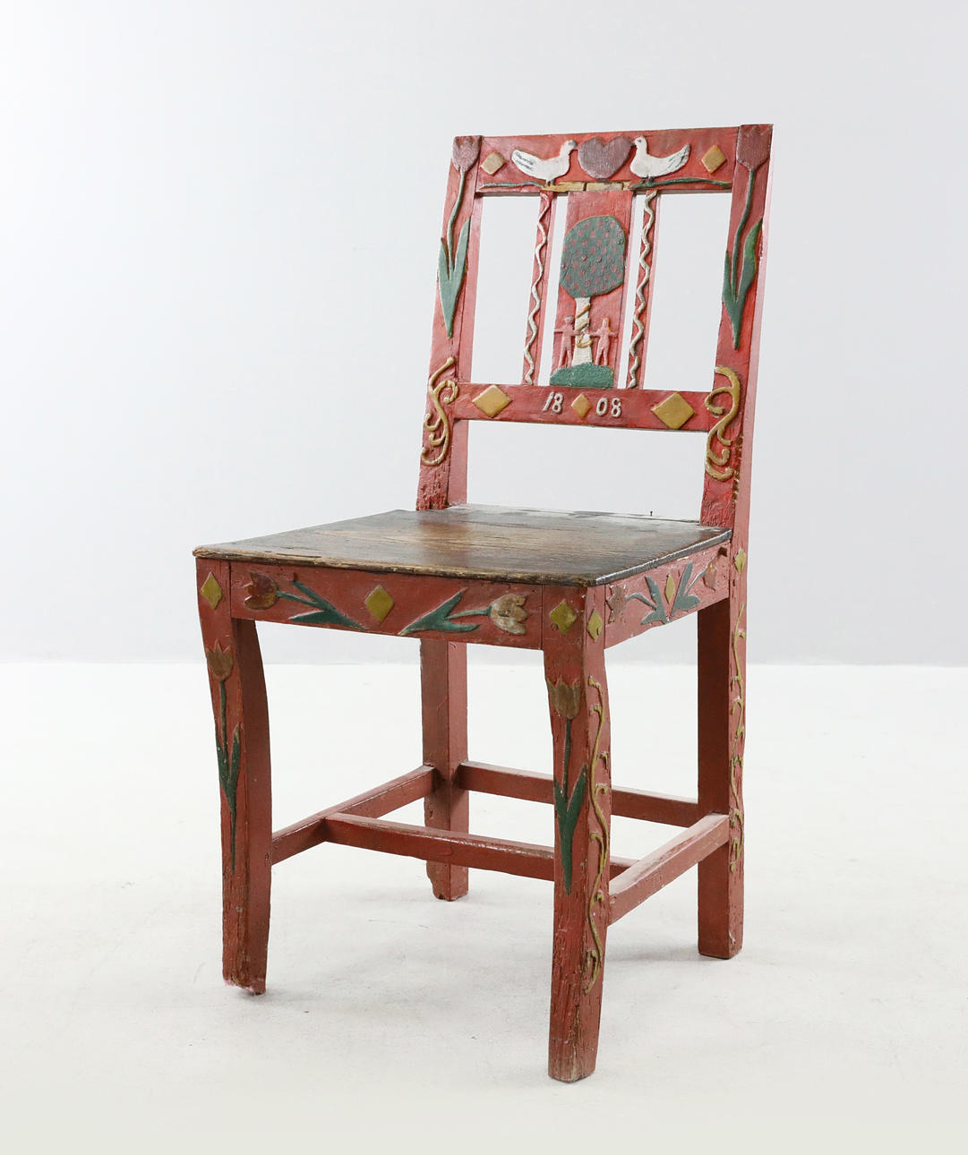 Stuhl, Folklore, Småland, datiert 1808.