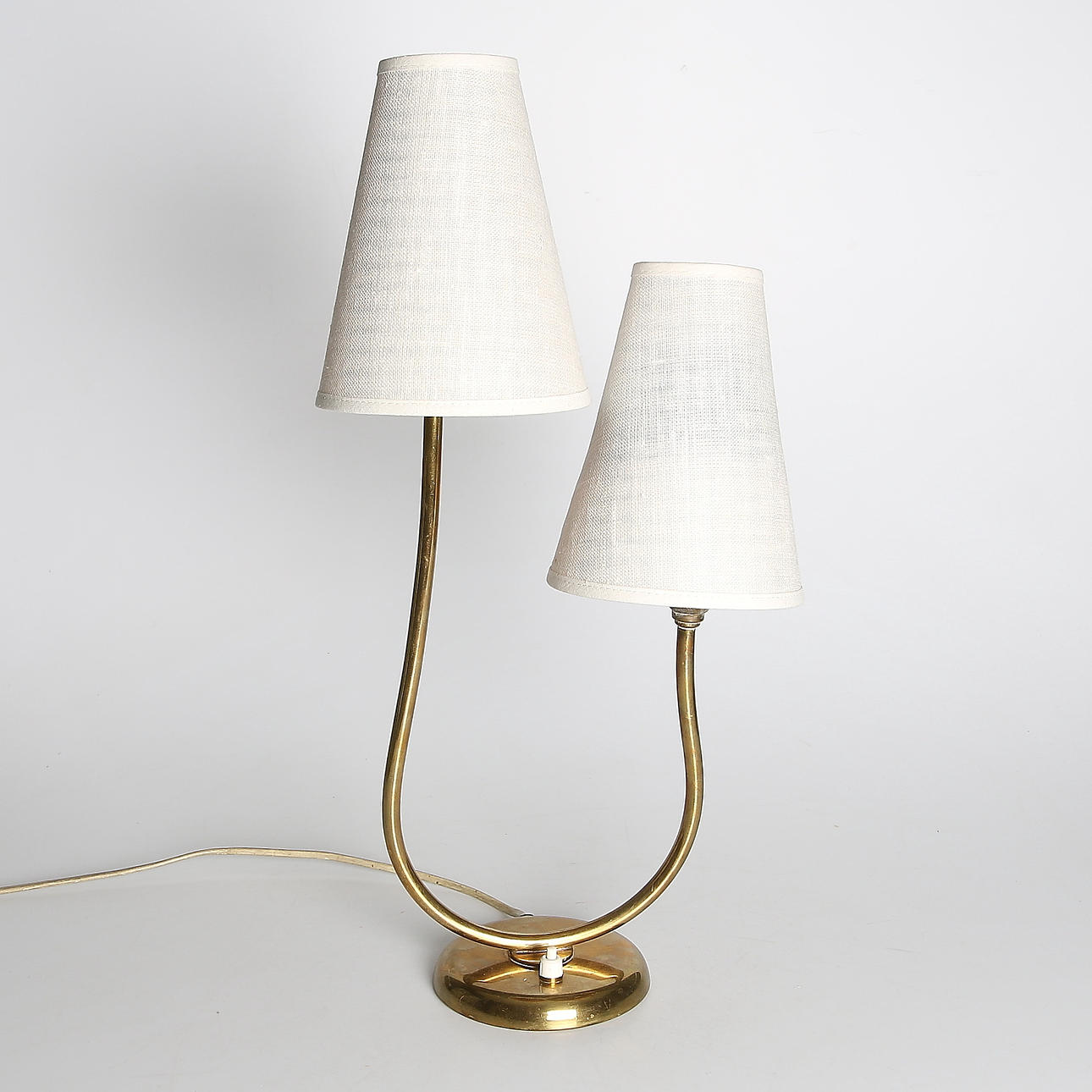 BORDSLAMPA, mässing, 1940/50-tal.