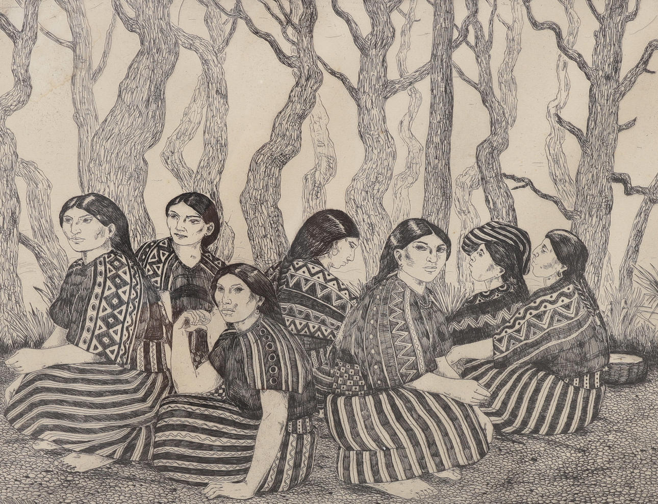 GÖRAN BRUNIUS. Indianskor, etsning.