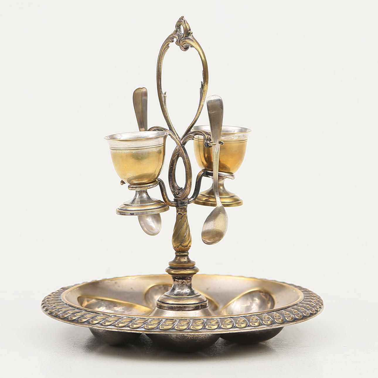 ÄGGSTÄLLNING, nysilver, 1900-tal.