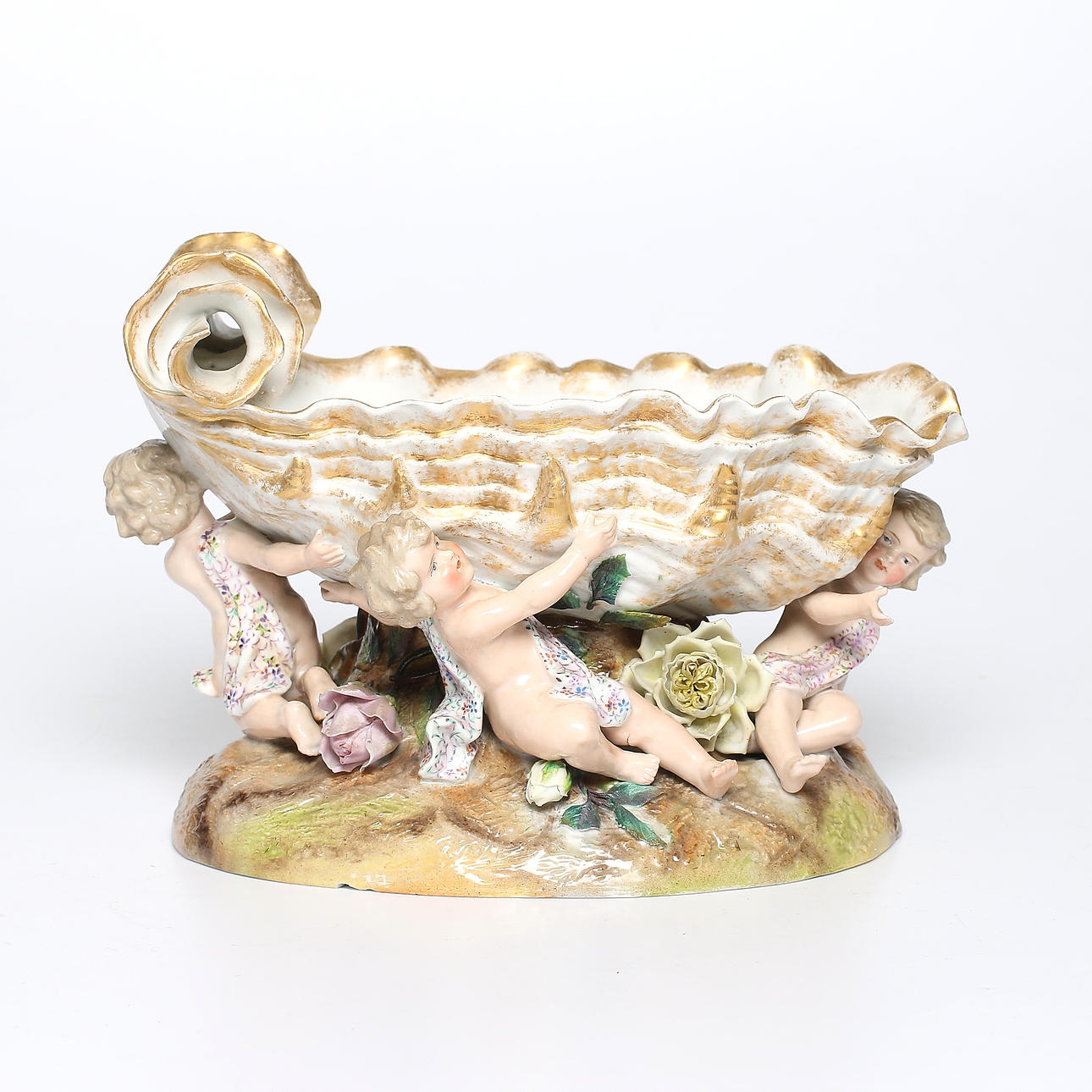 JARDINIERE, porslin, Ernst Bohne & Söhne, Rudolstadt, sent 1800-tal.