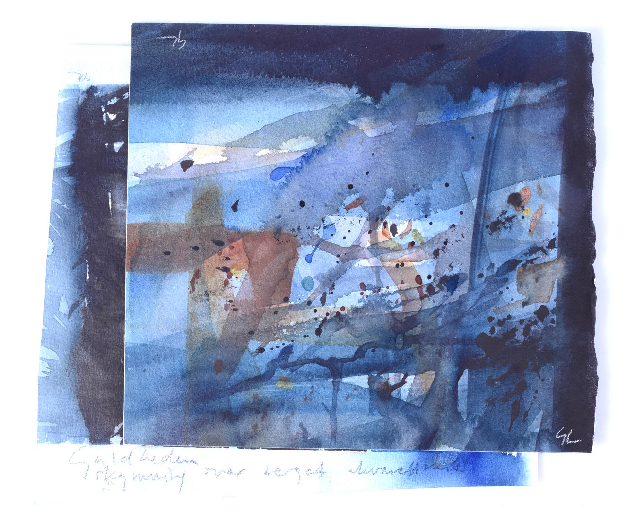 GLENN LARSSON. Akvarell med collage.