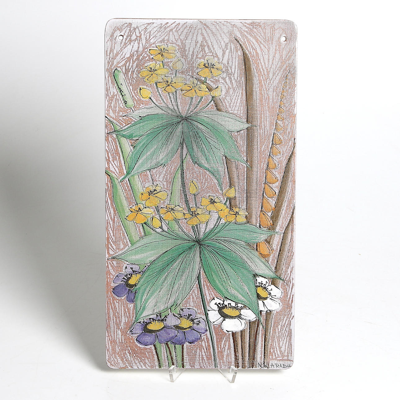 VÄGGPLAKETT, keramik, Naile Wafin, Arabia, Finland. Signerad N.W.