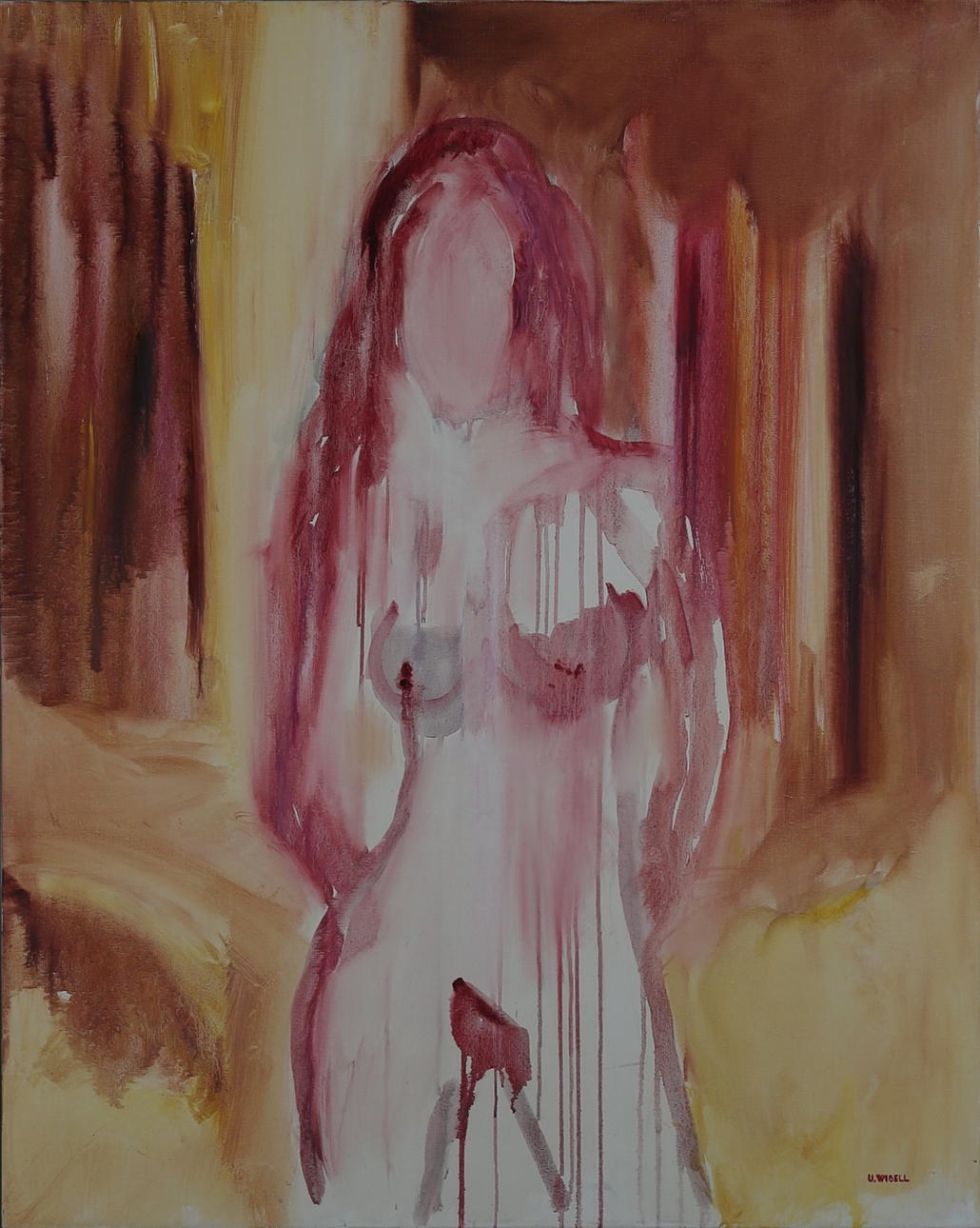 ULF WIDELL. "Naken flicka", olja på duk, signerad U Widell.