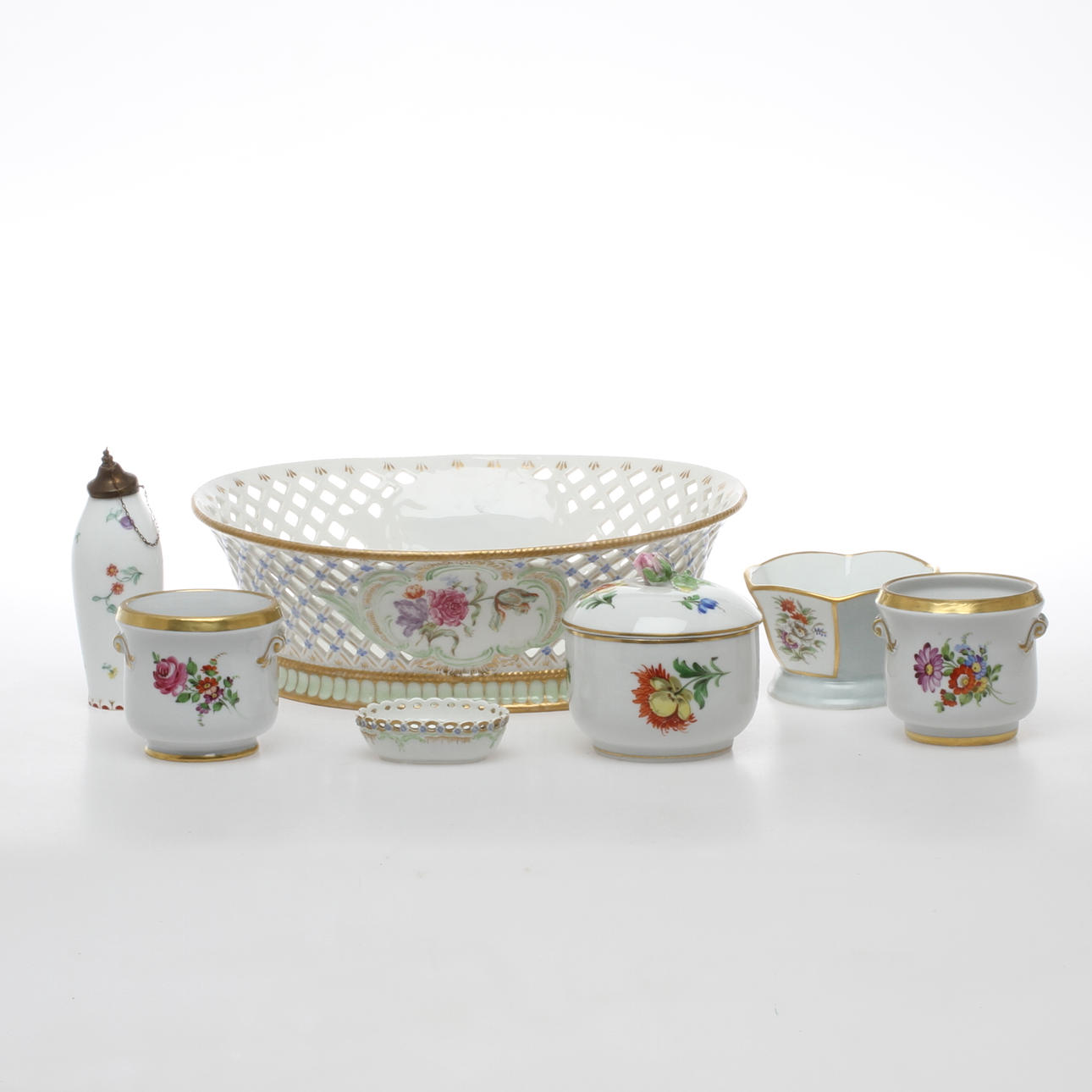 PARTI PORSLIN, 7 delar, Bl a Dresden.