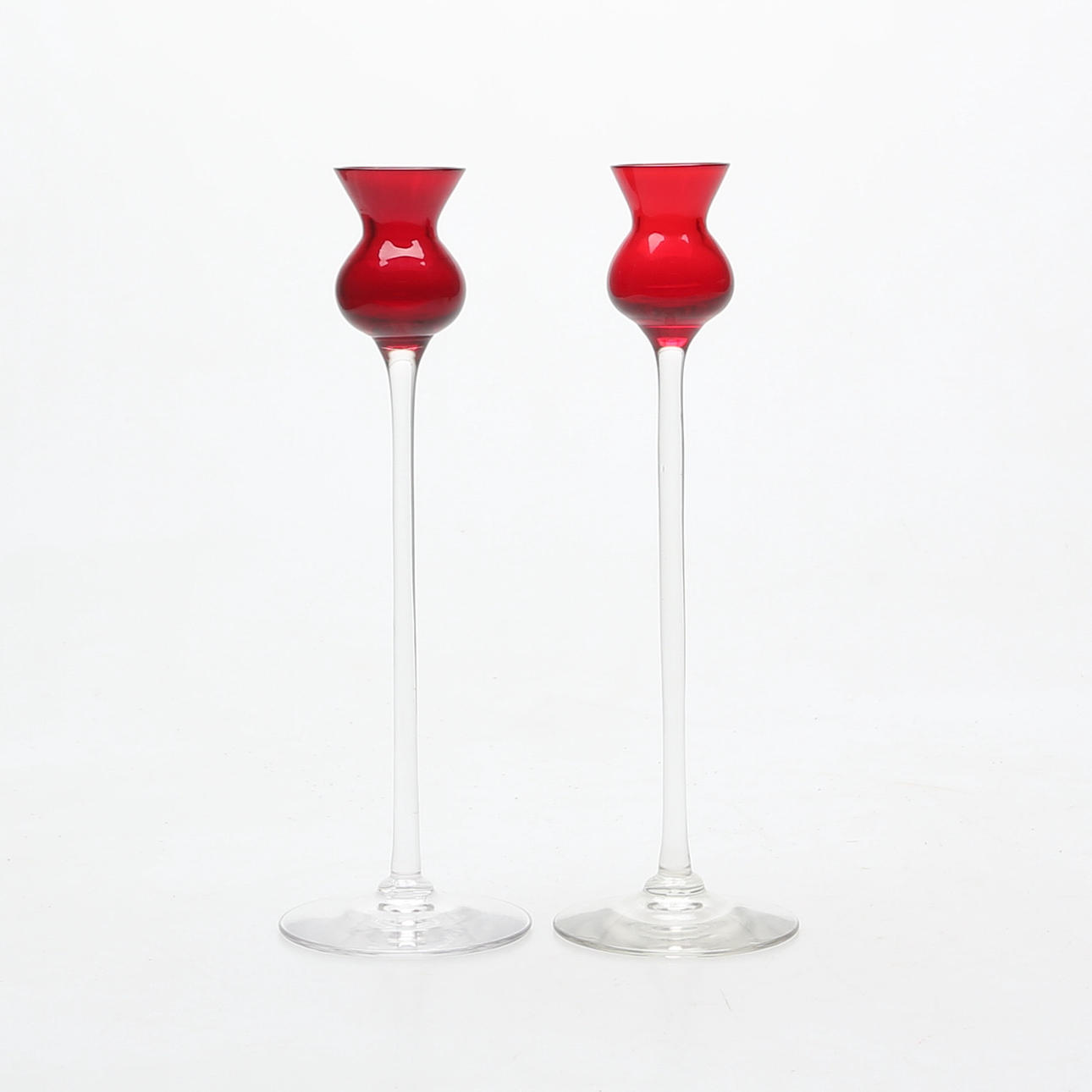 LJUSSTAKAR, 3 st, glas, Elsa Söderberg, 1900-tal. Glas - Konstglas ...