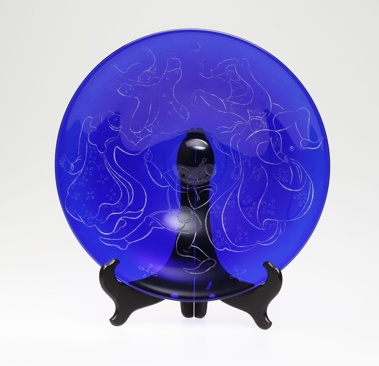 DAVID LEEK. Konstglas, fat, signerad, Skruf glasbruk, Jarmila bulla, 1997.