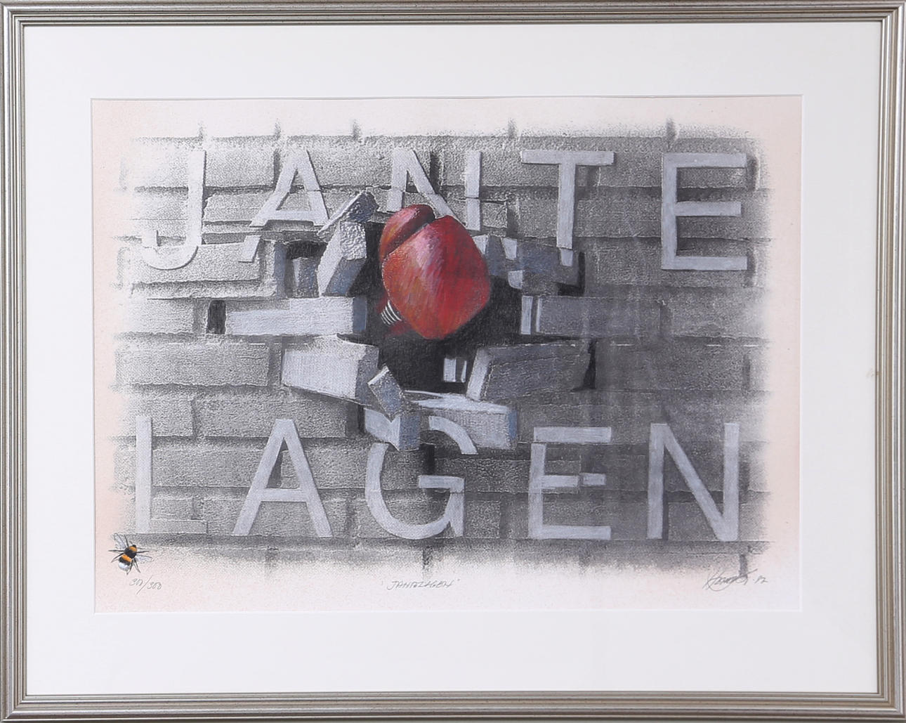 OKÄND KONSTNÄR. Tavla, färglittografi, signerad och daterad, nummer 300/300.