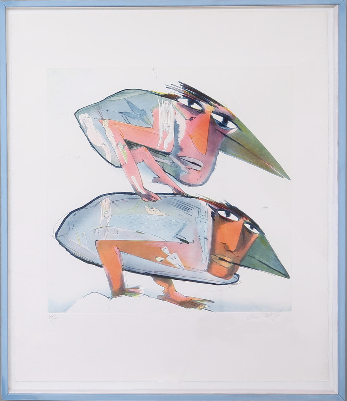 ANN WOLFF. Tavla, littografi, signerad, nummer 44/60.