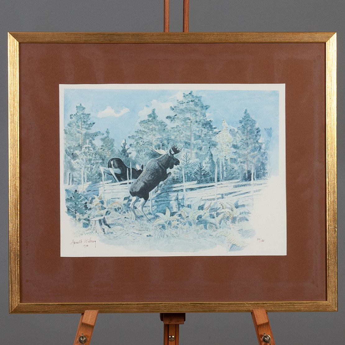 HARALD WIBERG. Efter. Plansch, signerad i trycket.